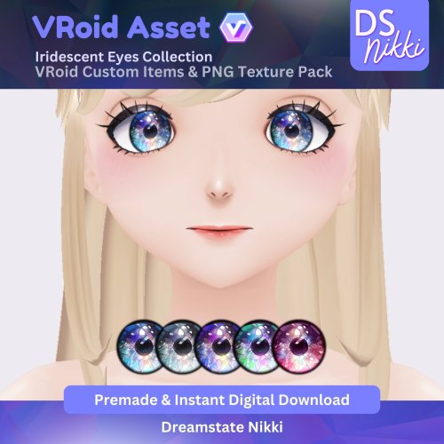 More information about "VRoid Eye Collection– Iridescent Anime Eyes for VTuber Model | VRoid Studio Eye PNGs & Custom Items for Streaming, YouTube, Twitch, TikTok"