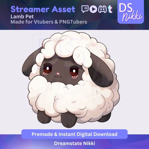 More information about "Animated Lamb VTuber Pet Pal | Cute moc3 + WEBM Companion for Vtube Studio, Twitch Overlay, Stream Pet Asset, Kawaii VTuber Accessory"