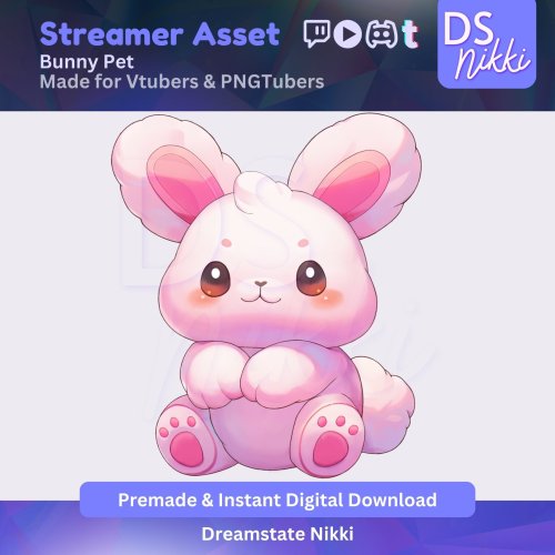 More information about "Animated Bunny VTuber Pet Pal | Cute moc3 + WEBM Companion for Vtube Studio, Twitch Overlay, Kawaii VTuber Stream Asset, OBS/Streamlabs Pet"