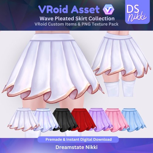 More information about "VRoid Studio Outfit – Wave Pleated Skirt Set, VTuber Clothes PNG Textures"